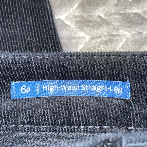 Talbots High-Waist Straight Leg corduroy pants.  Black.  Size 6P. - Picture 3 of 9